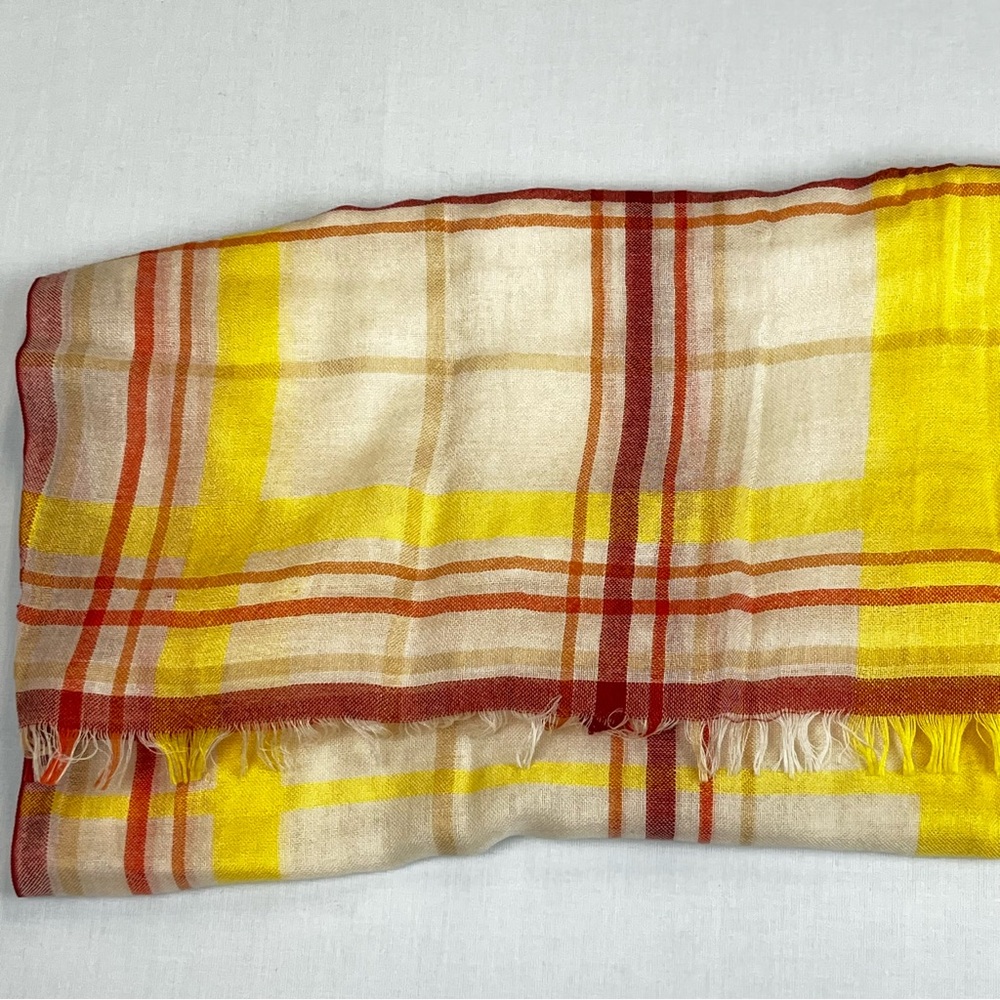 Etro Plaid Lightweight Cotton Scarf - Picture 2 of 4